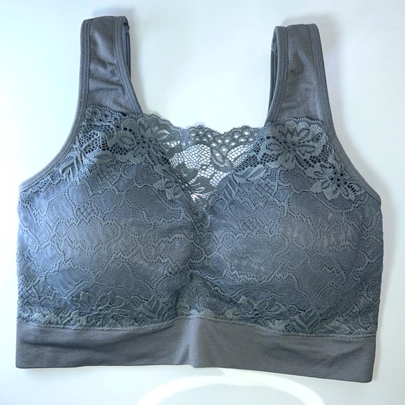 Rhonda Shear 3 Bra Camisole Bundle Size M/L Grey Blue Brown Feminine Work Casual - Picture 7 of 13
